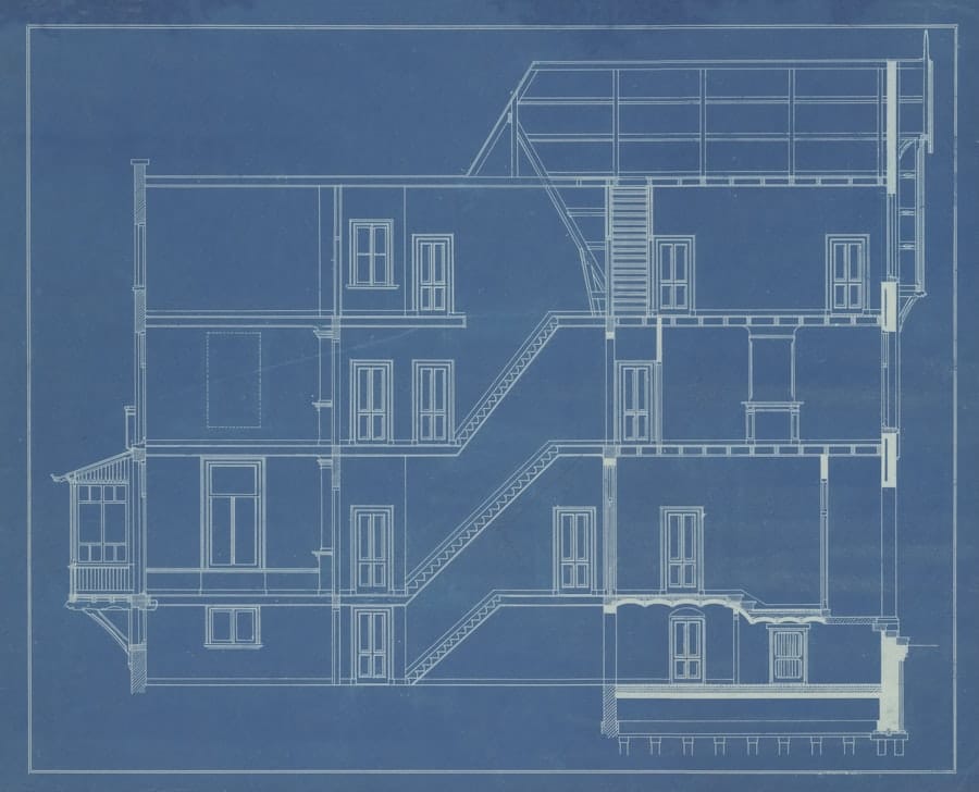 Photo Blueprint to building